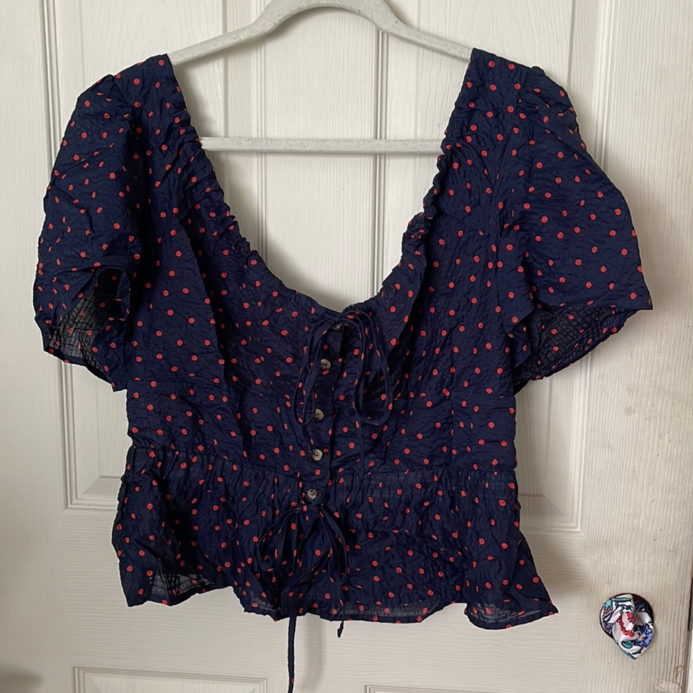 Ciao Lucia Seersucker Top XL